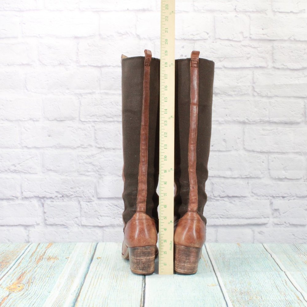 Frye Molly Tall Brown Leather Stretch Knee High Riding Boots Size 8.5 B - Picture 8 of 8